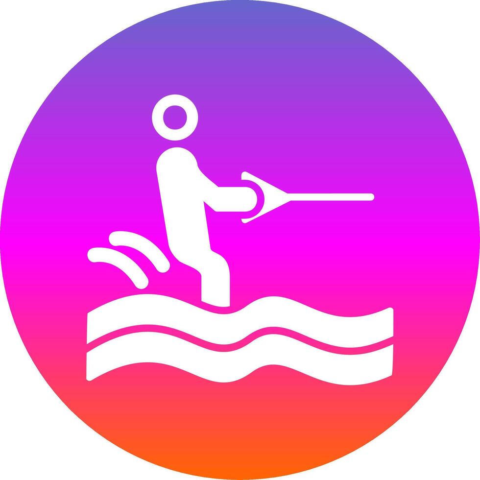 Surfing Glyph Gradient Circle Icon Design vector