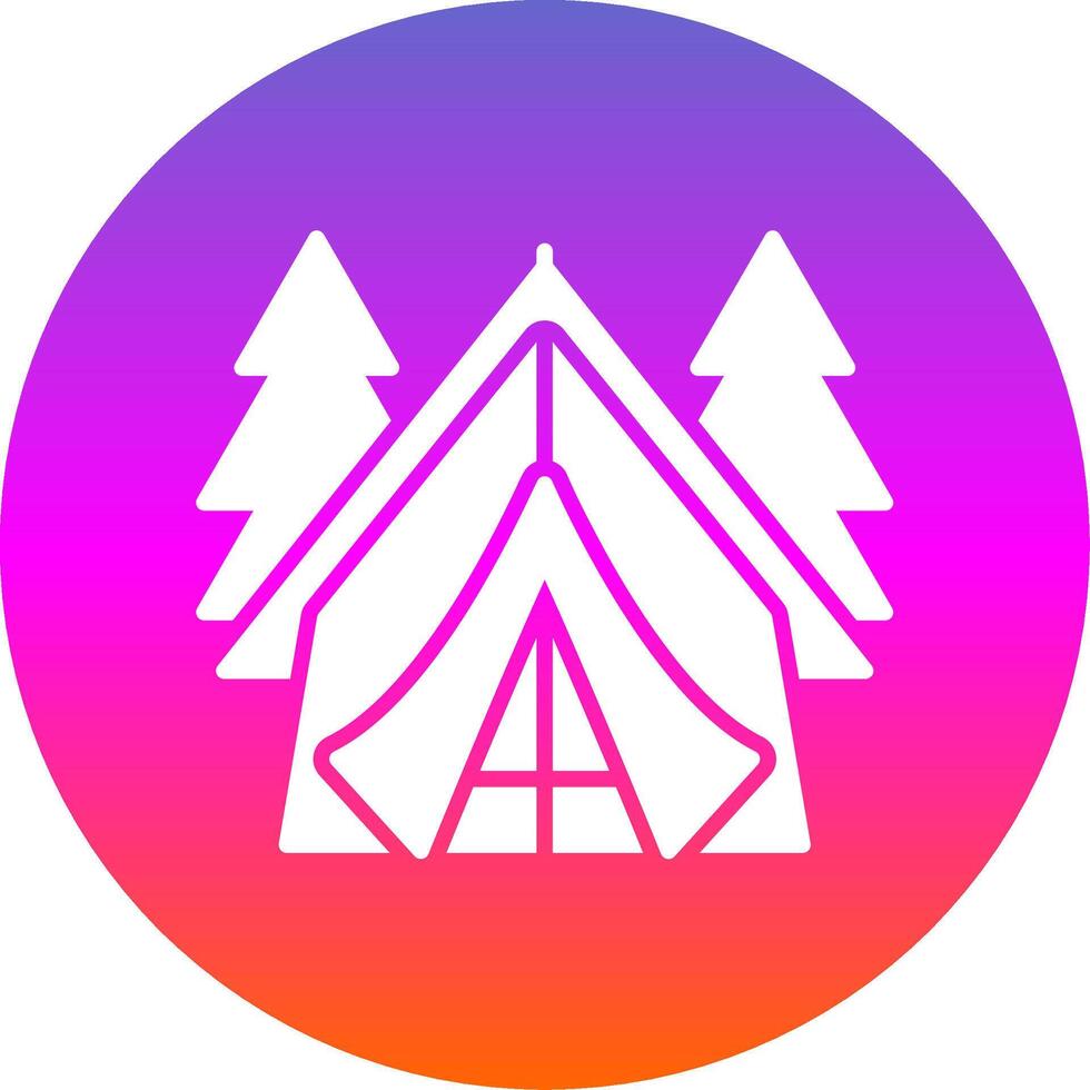 Tent Glyph Gradient Circle Icon Design vector