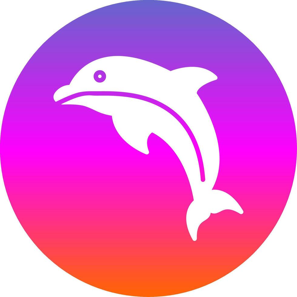 Dolphin Glyph Gradient Circle Icon Design vector