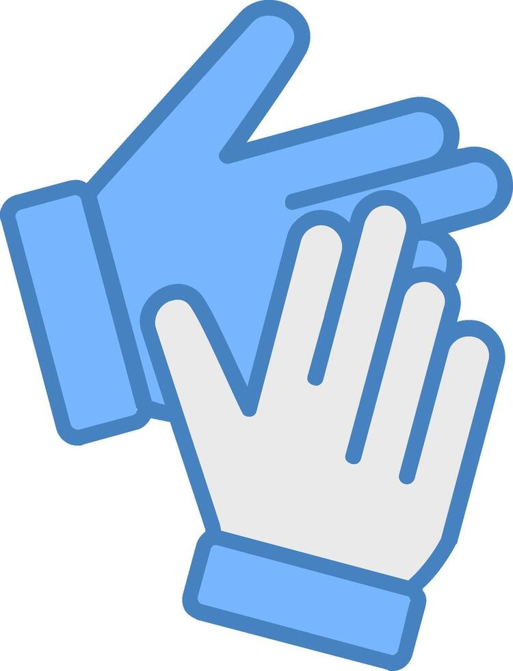 Clapping Line Filled Blue Icon vector