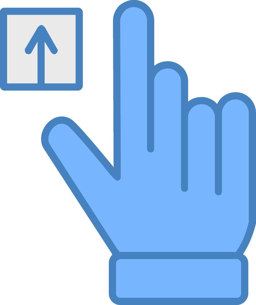 Hand Tap Line Filled Blue Icon vector