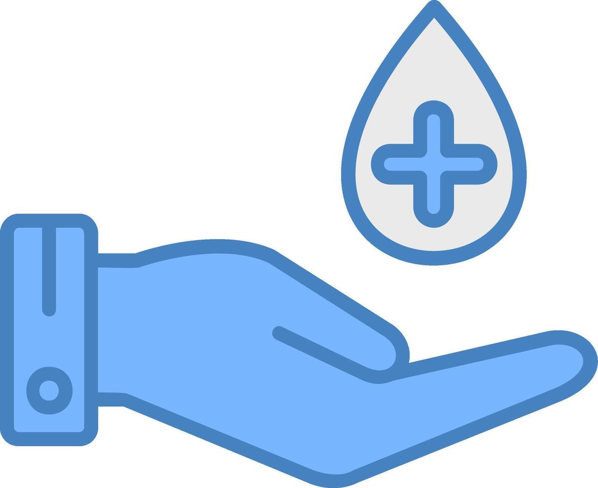 Hand Hygiene Line Filled Blue Icon vector