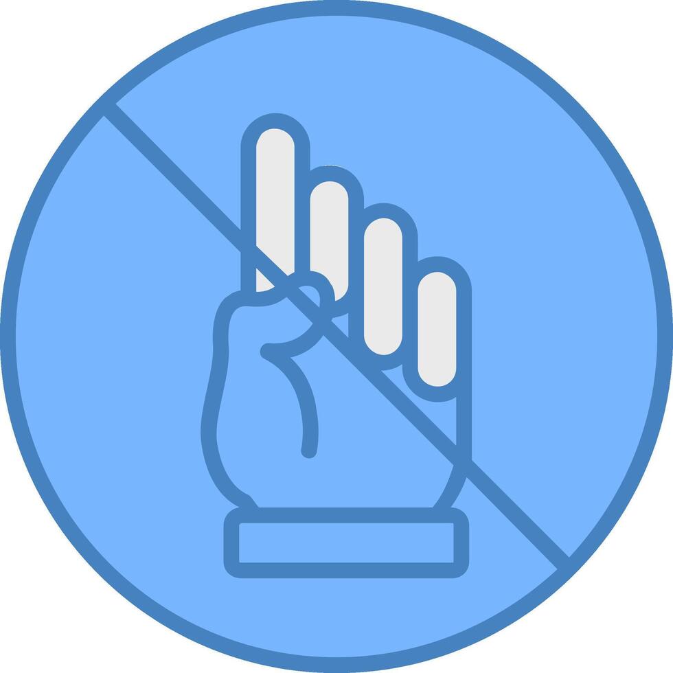 prohibición línea lleno azul icono vector