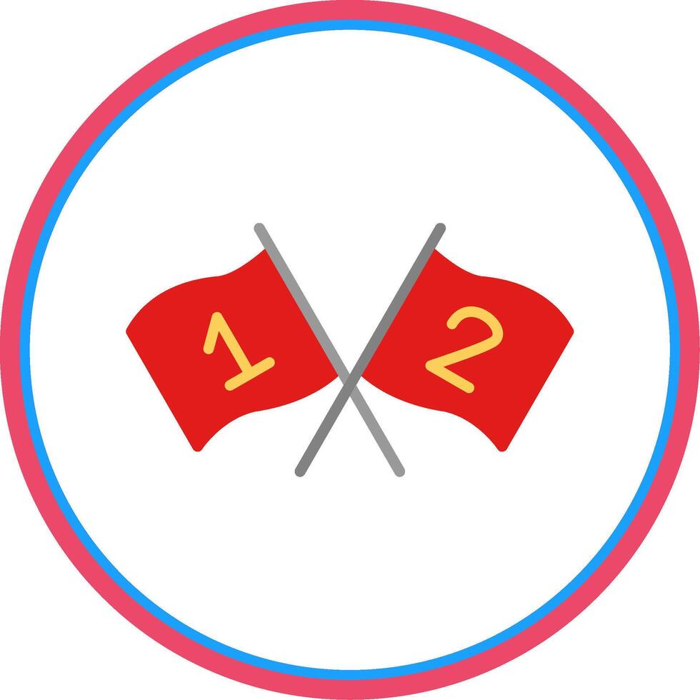 Flags Flat Circle Icon vector