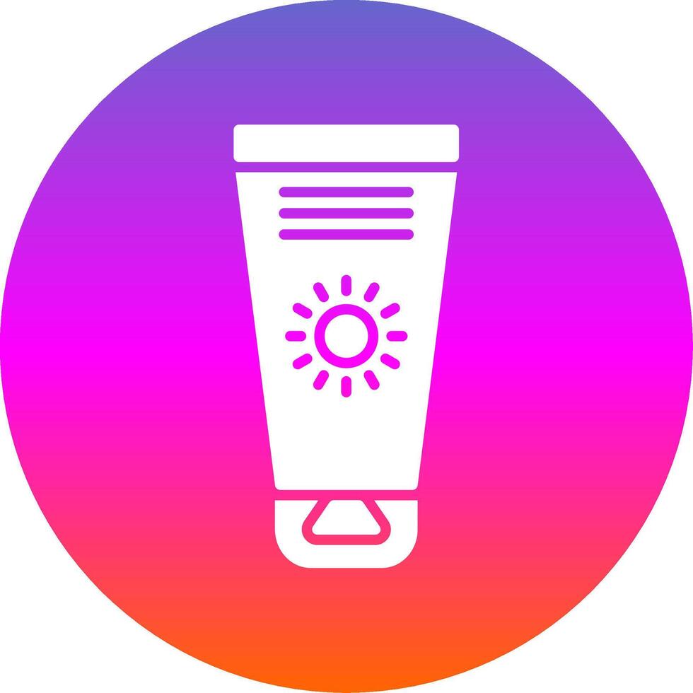 Sun Cream Glyph Gradient Circle Icon Design vector