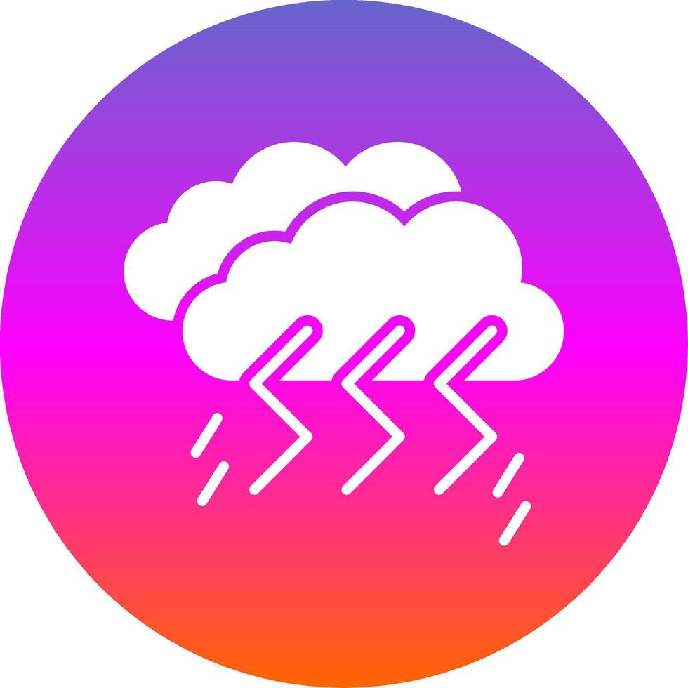 Thunder and Lighning Glyph Gradient Circle Icon Design vector