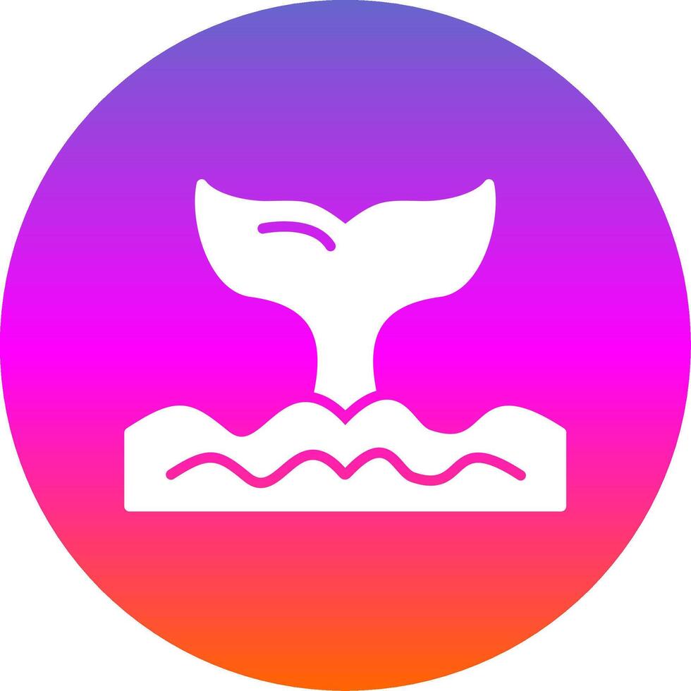 Whale Glyph Gradient Circle Icon Design vector