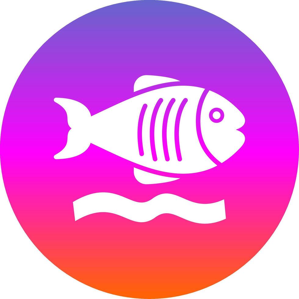 Flounder Glyph Gradient Circle Icon Design vector