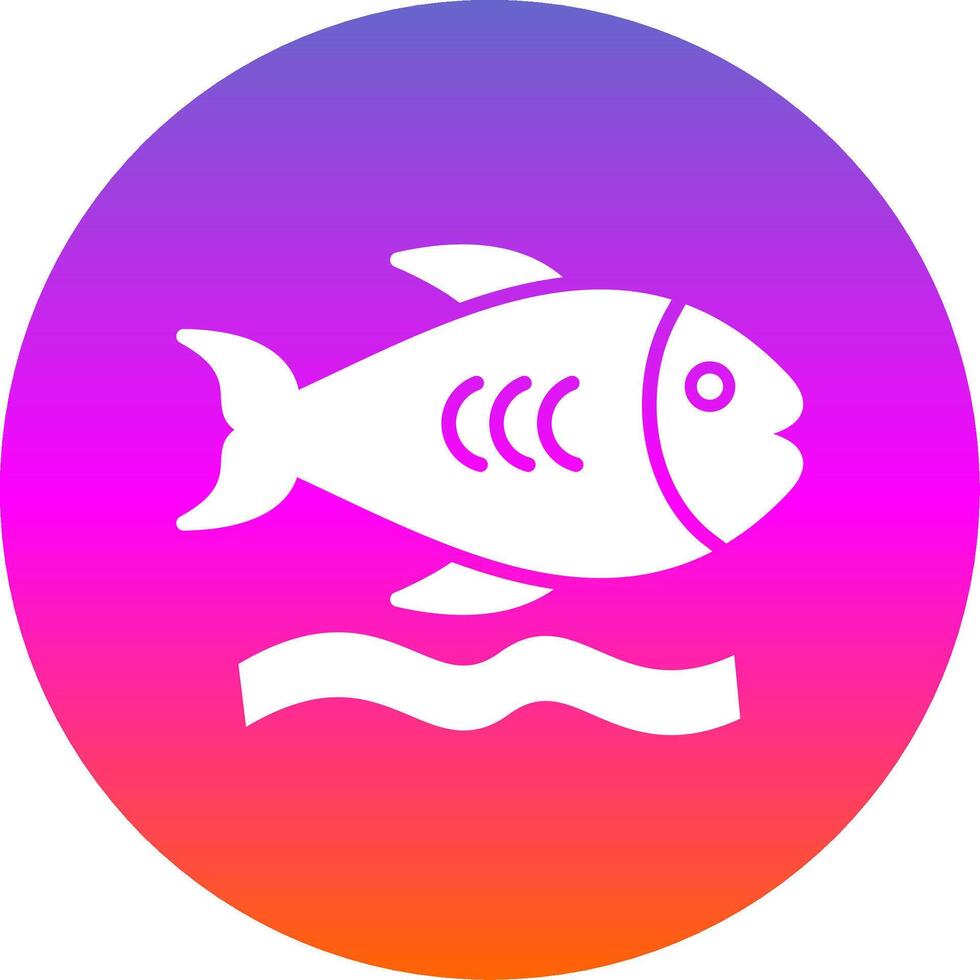 pescado glifo degradado circulo icono diseño vector