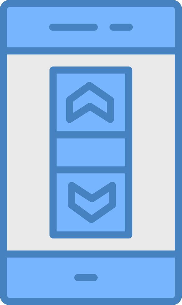 Scroll Bar Line Filled Blue Icon vector