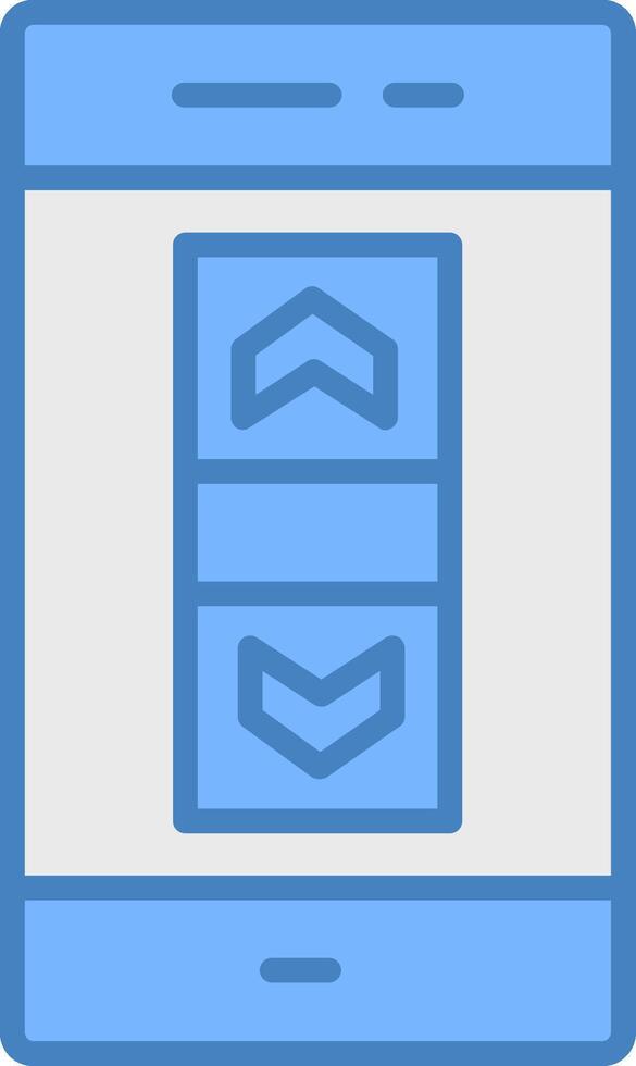 Scroll Bar Line Filled Blue Icon vector