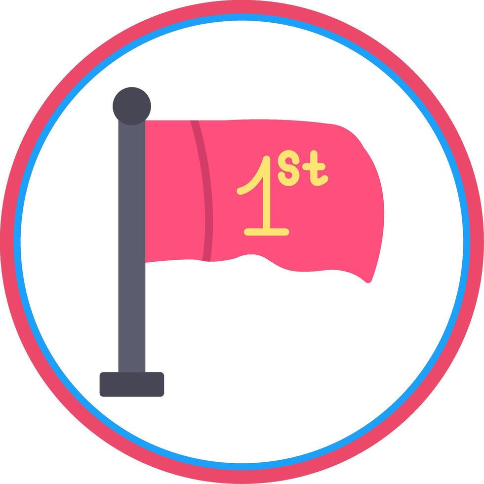 Flag Flat Circle Icon vector