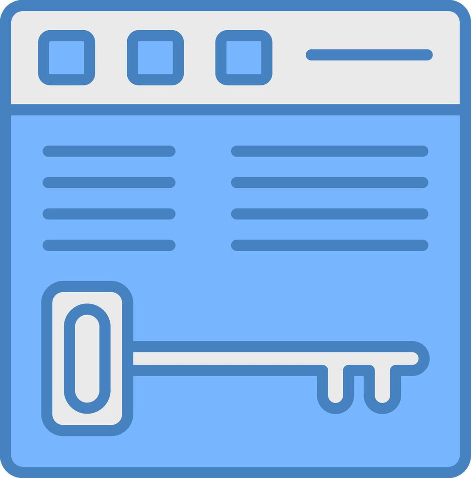 Keywords Line Filled Blue Icon vector