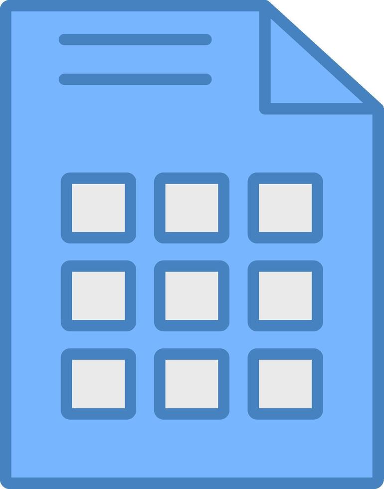 Grid Line Filled Blue Icon vector