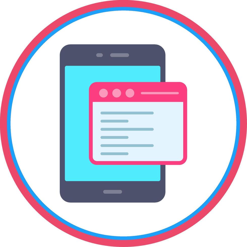 Smartphone Flat Circle Icon vector