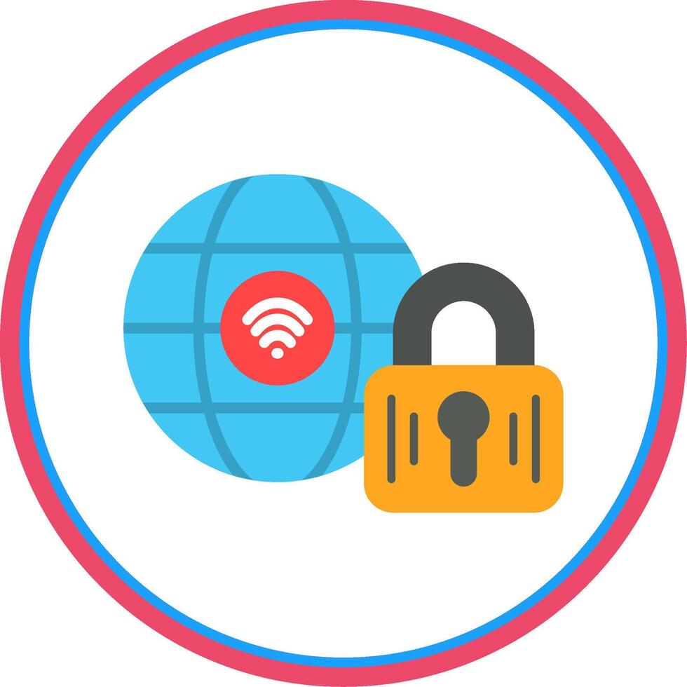 Internet Flat Circle Icon vector