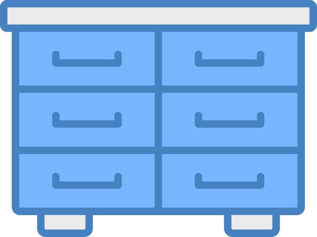 Cabinet Line Filled Blue Icon vector