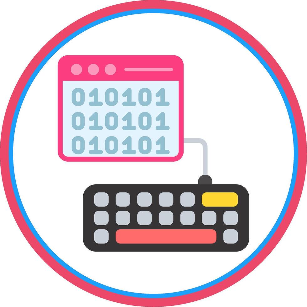 Browser Flat Circle Icon vector