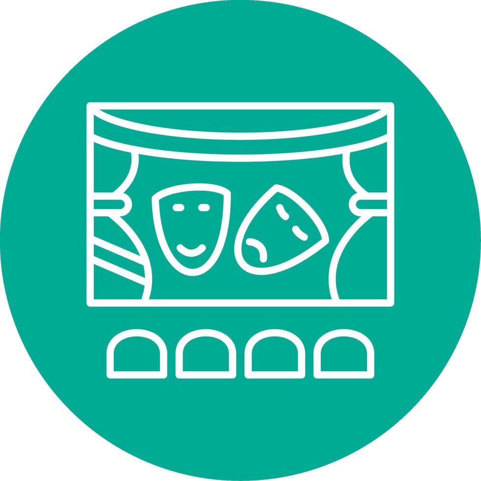 Theatre Multi Color Circle Icon vector