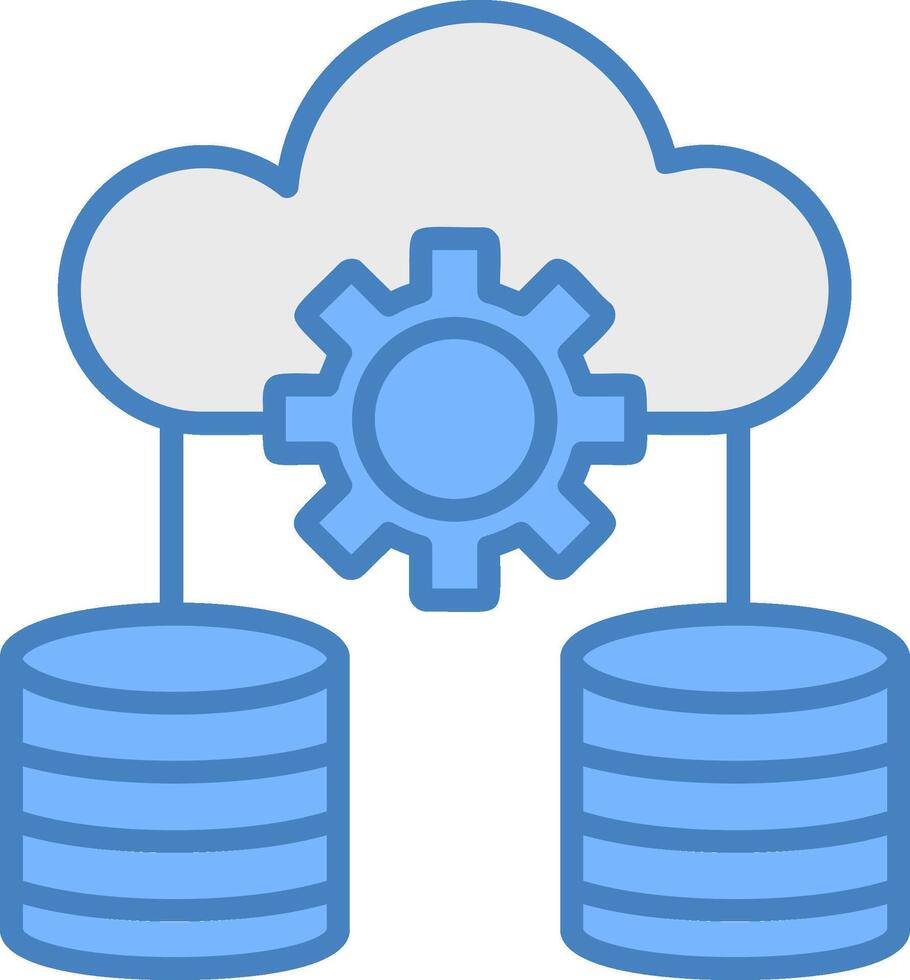 Data Storage Line Filled Blue Icon vector