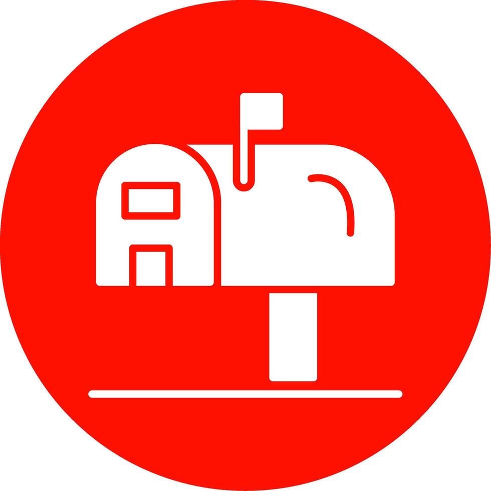 Mailbox Multi Color Circle Icon vector