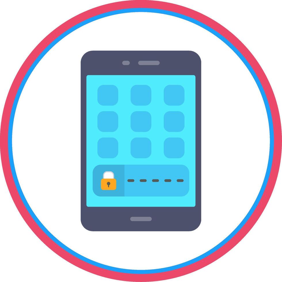Mobile Flat Circle Icon vector