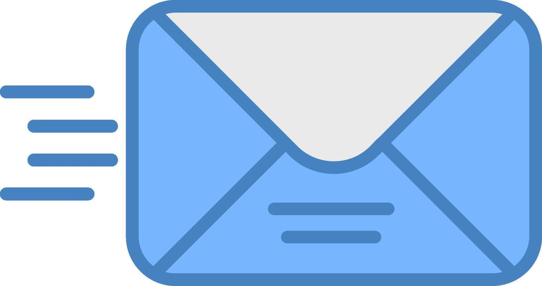 Email Line Filled Blue Icon vector
