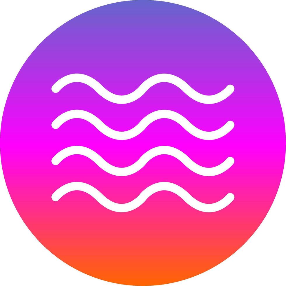 Waves Glyph Gradient Circle Icon Design vector