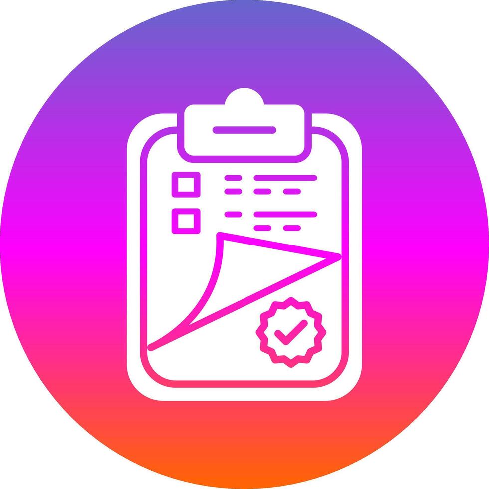 Clipboard Glyph Gradient Circle Icon Design vector