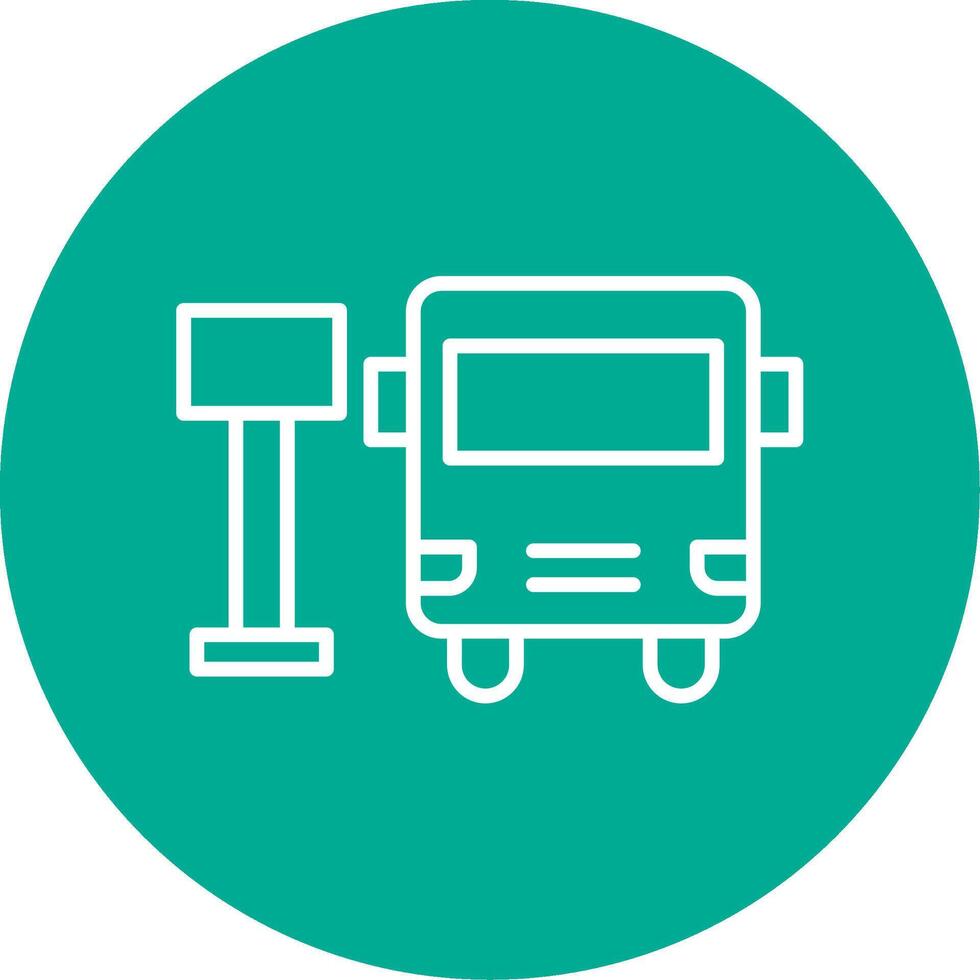 Bus Station Multi Color Circle Icon vector