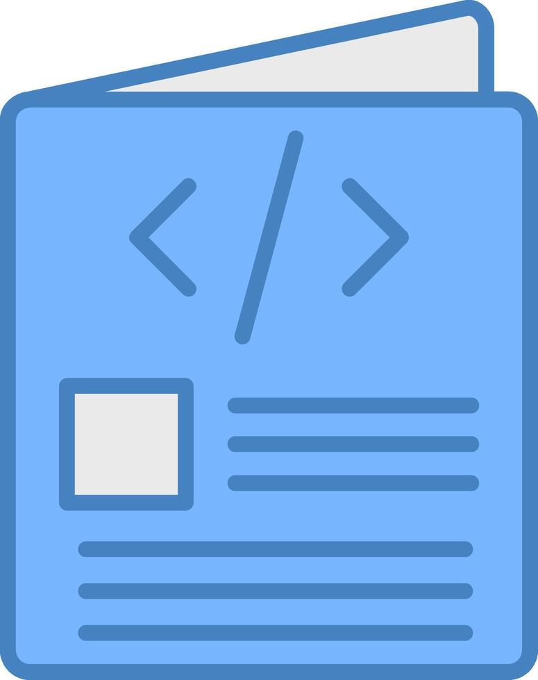 Script Line Filled Blue Icon vector