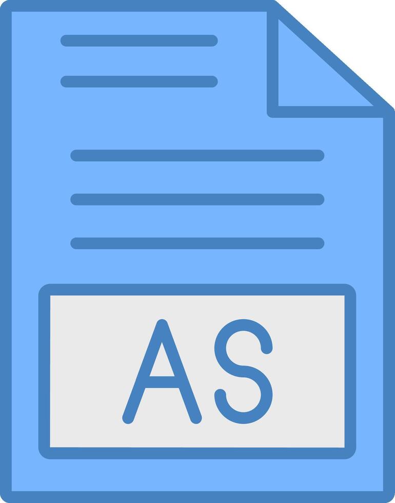 As Line Filled Blue Icon vector