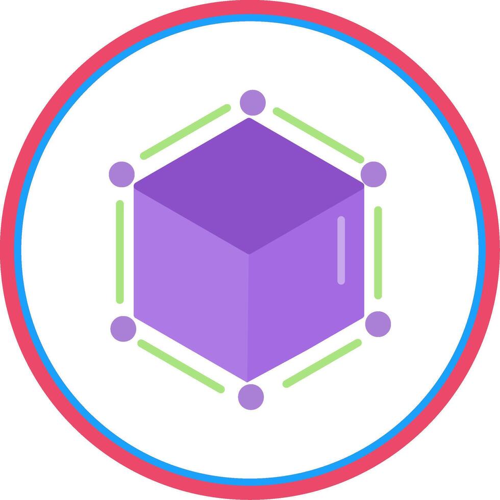 Blockchain Flat Circle Icon vector