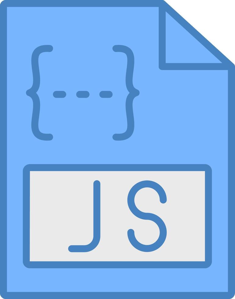 Js Line Filled Blue Icon vector