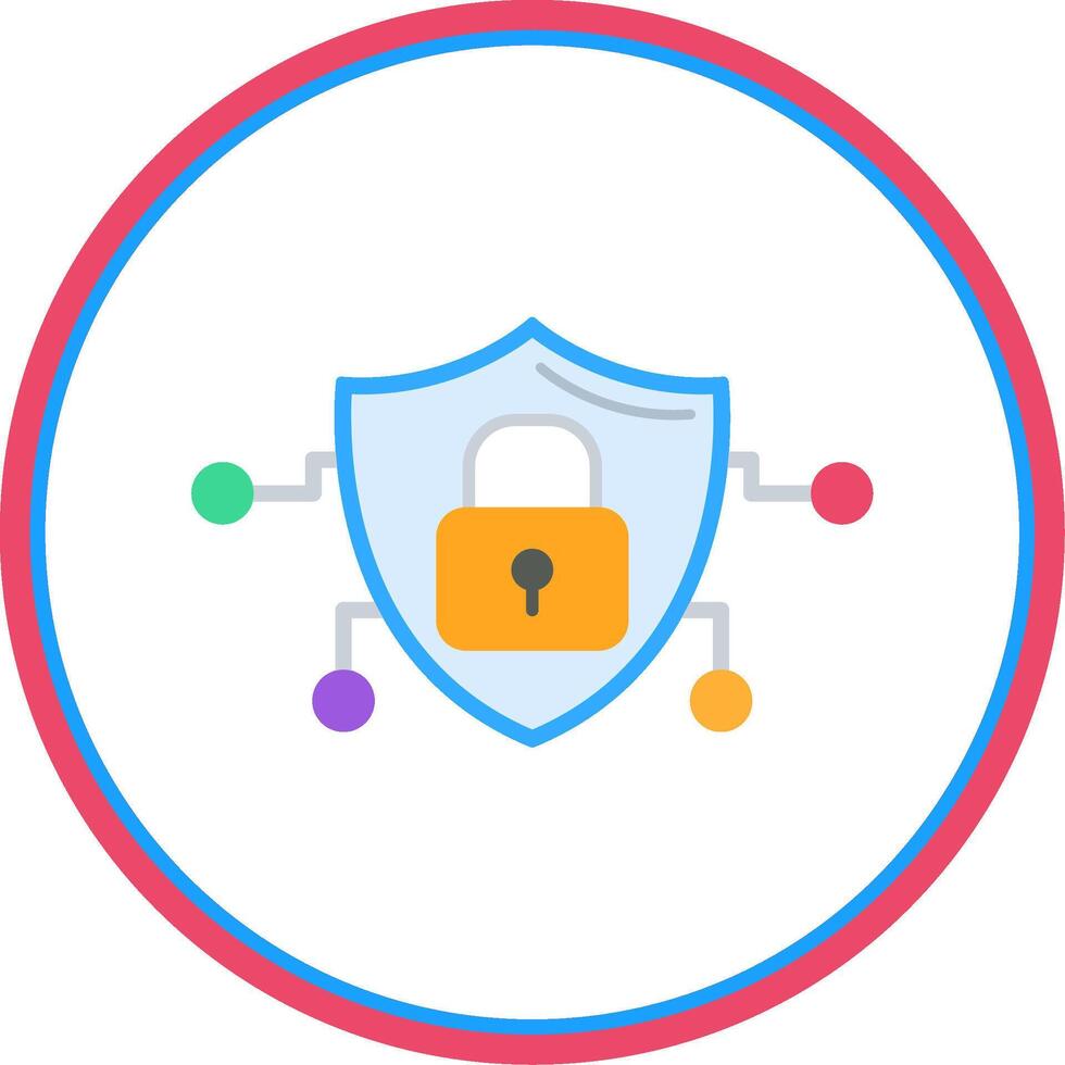 Cyber Security Flat Circle Icon vector