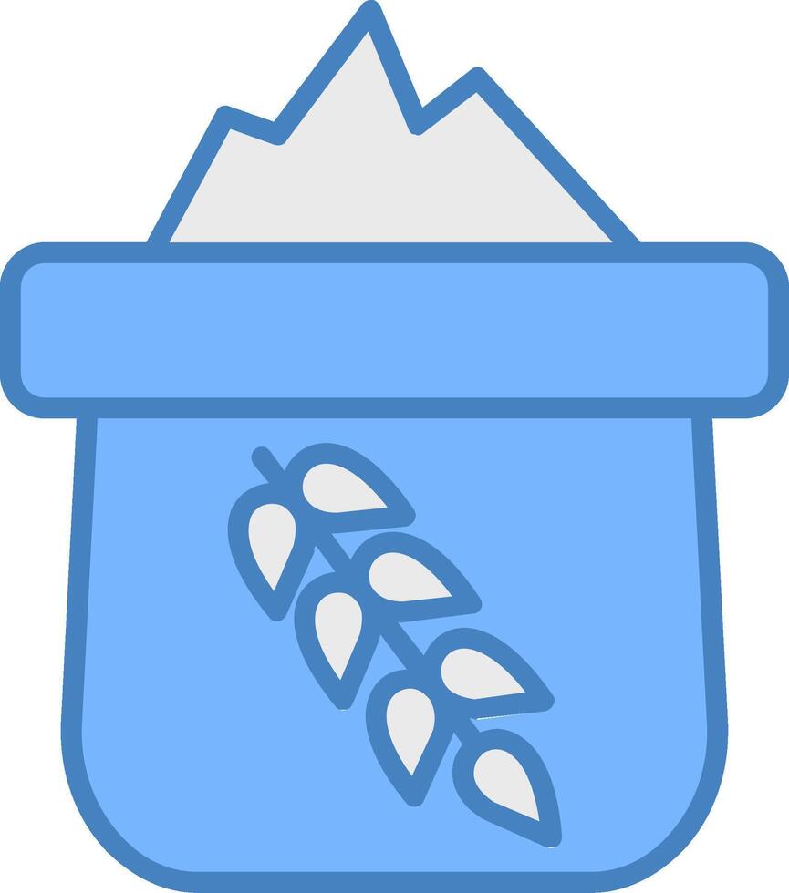 Flour Line Filled Blue Icon vector