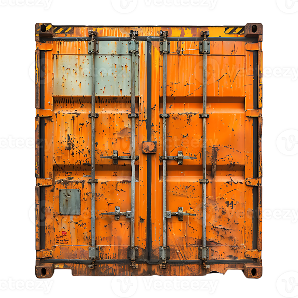 Shipping container on isolated transparent background png