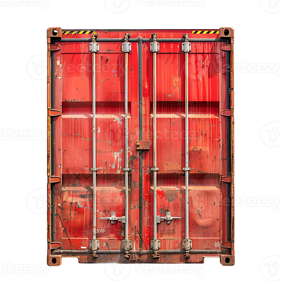 Shipping container on isolated transparent background png