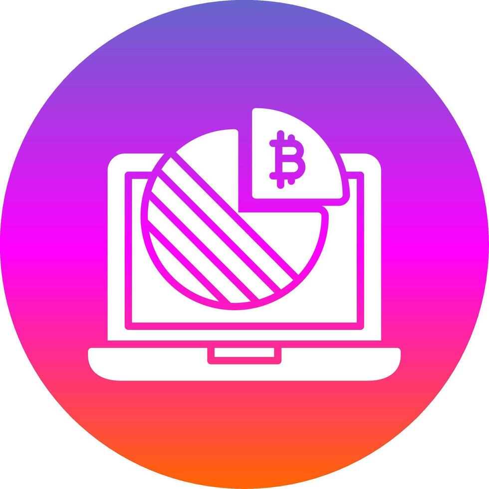 Bitcoin Graph Glyph Gradient Circle Icon Design vector