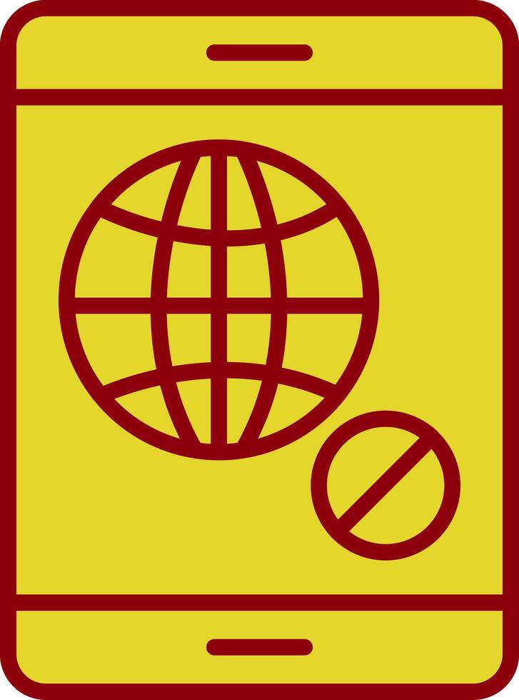No Internet Vintage Icon Design vector