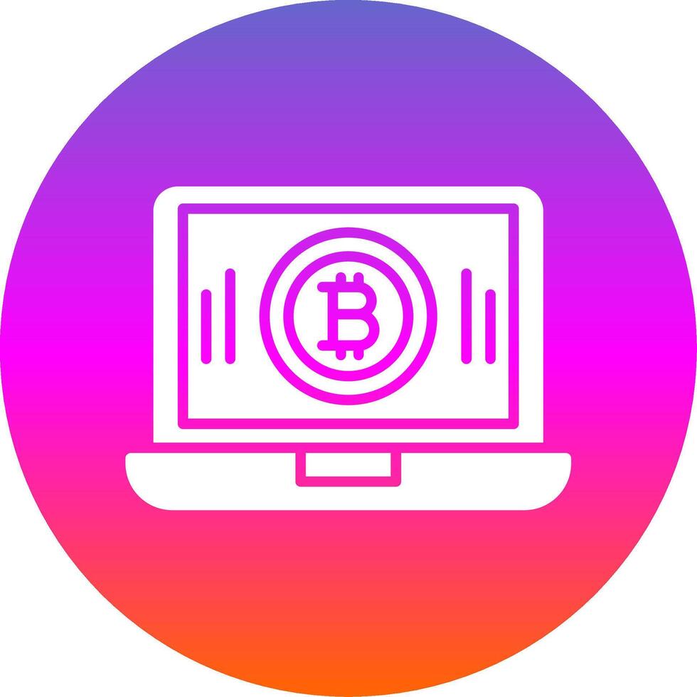 Bitcoin Mining Glyph Gradient Circle Icon Design vector