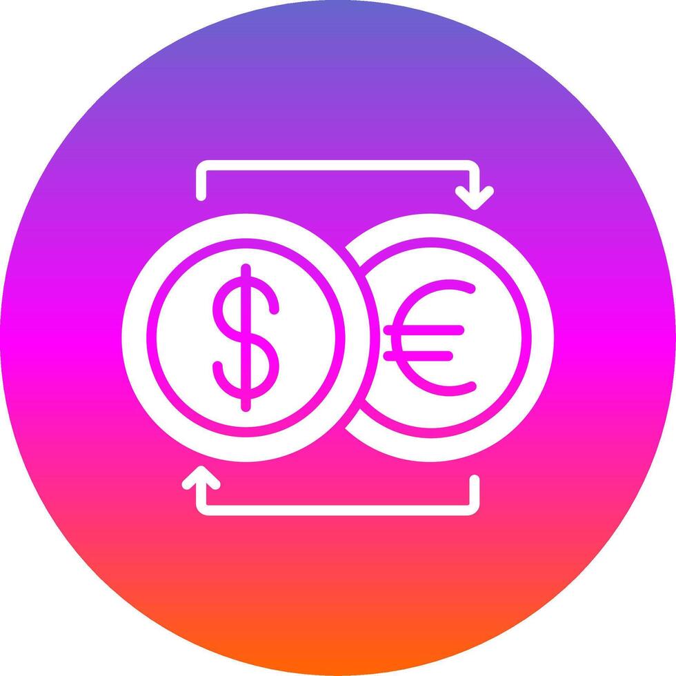 Currency Exchnage Glyph Gradient Circle Icon Design vector