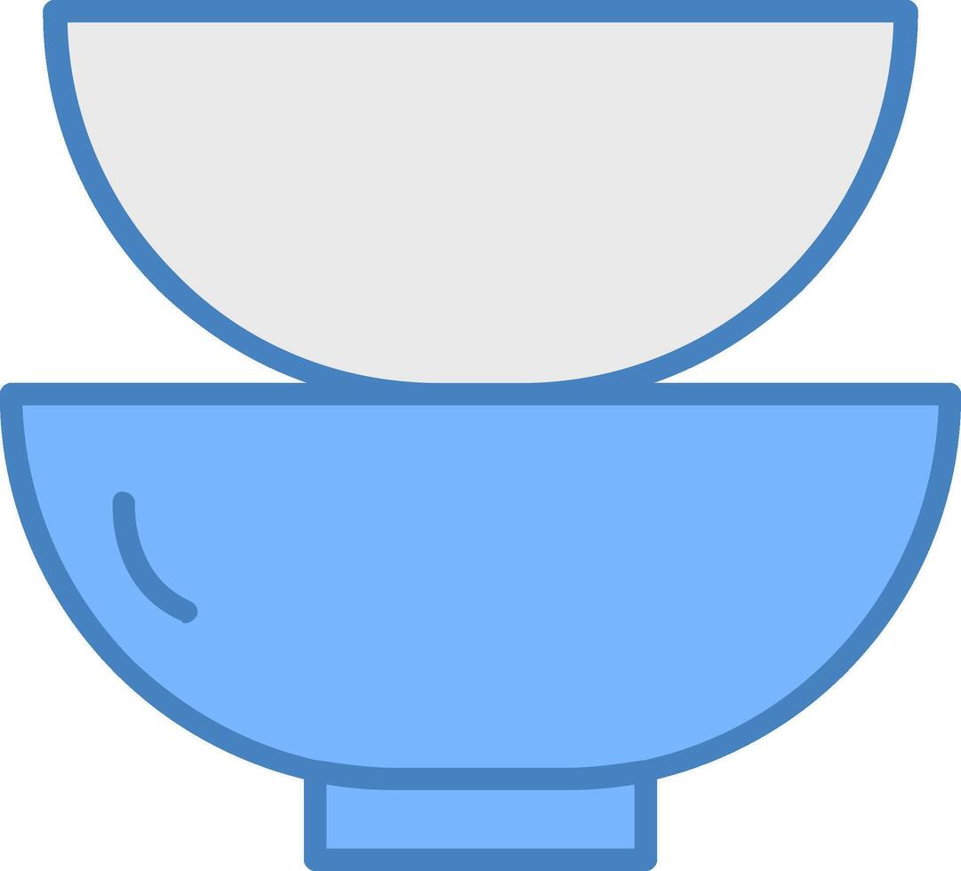 Dishes Line Filled Blue Icon vector