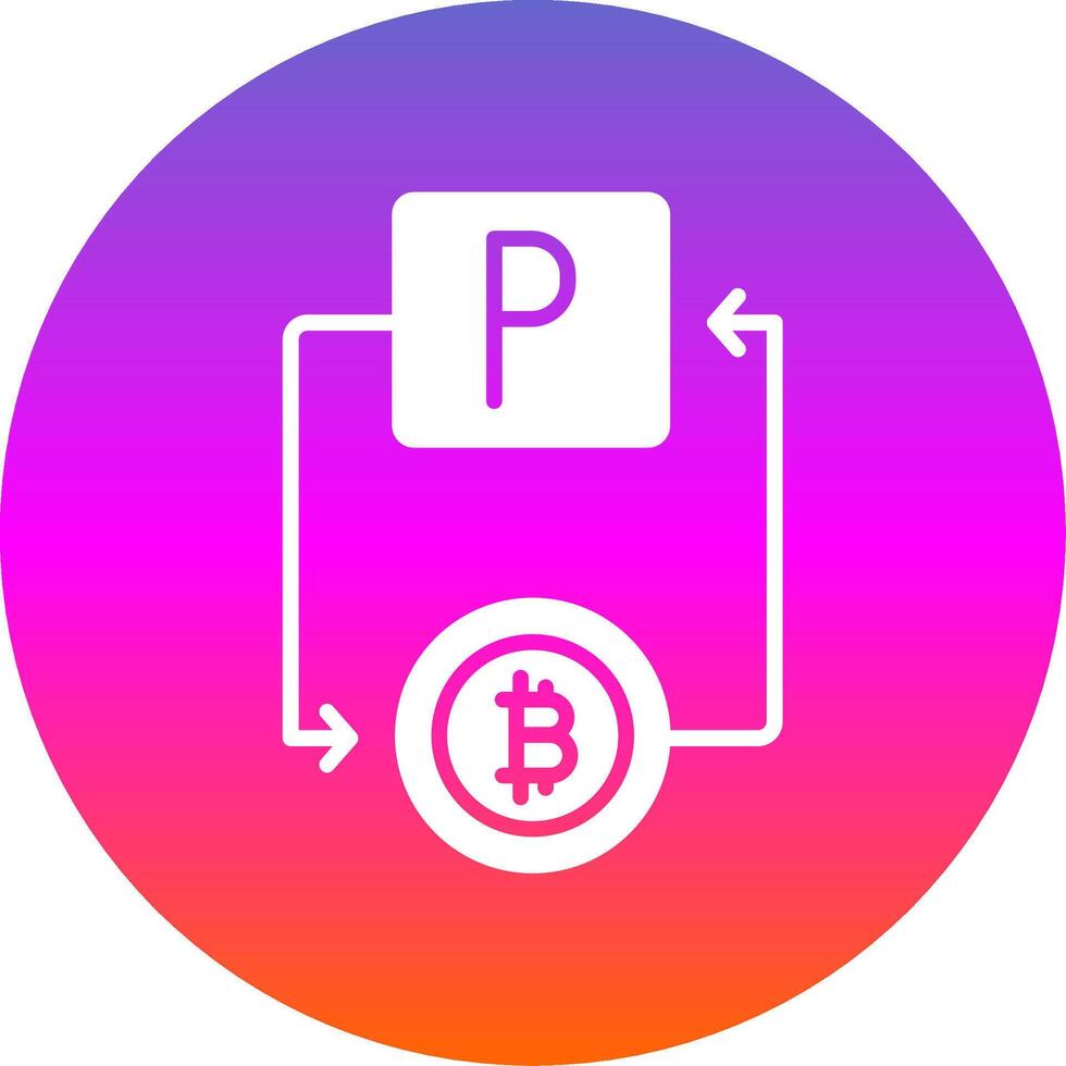 Bitcoin Paypal Glyph Gradient Circle Icon Design vector