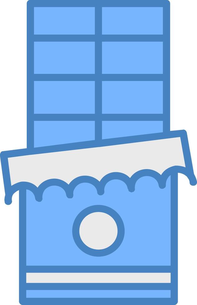 Chocolate Line Filled Blue Icon vector