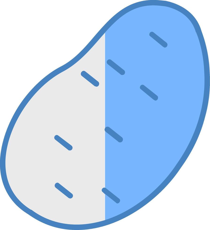 Potato Line Filled Blue Icon vector