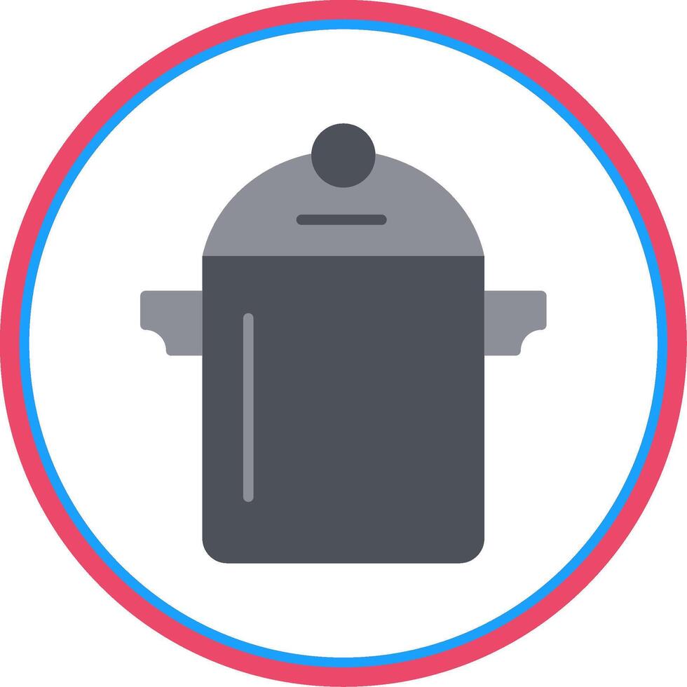 Cooking Pots Flat Circle Icon vector