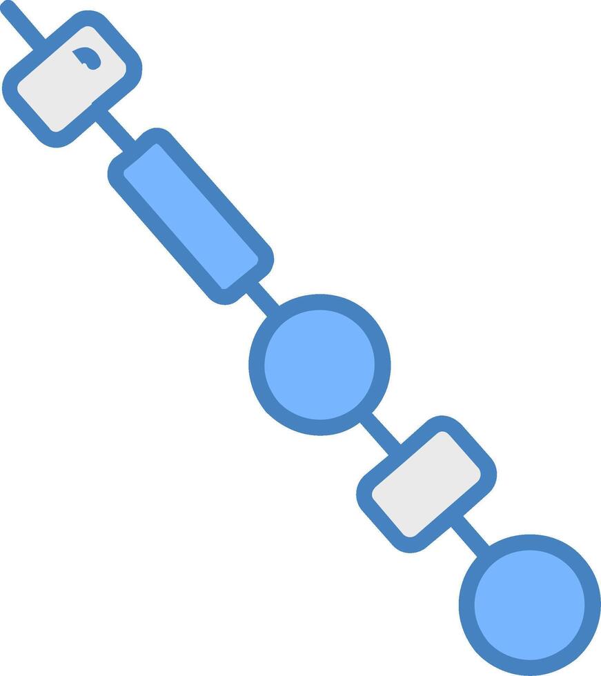 Skewer Line Filled Blue Icon vector