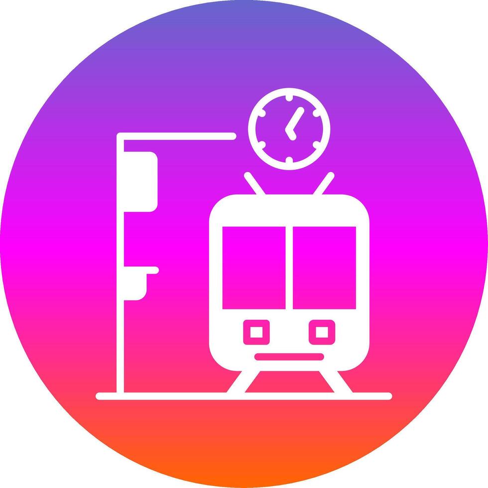 metro estación glifo degradado circulo icono diseño vector