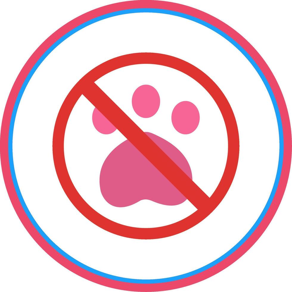 Prohibited Sign Flat Circle Icon vector